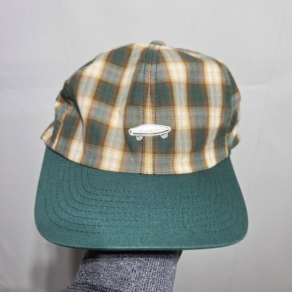 Vans Stalton II Strapback Skateboard Green Plaid Hat OS NWT